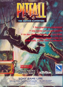 Publicité pour Pitfall sur Megadrive et MegaCD