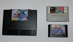 3 cartridges : Neo Geo (AES), Super Nintendo and Megadrive